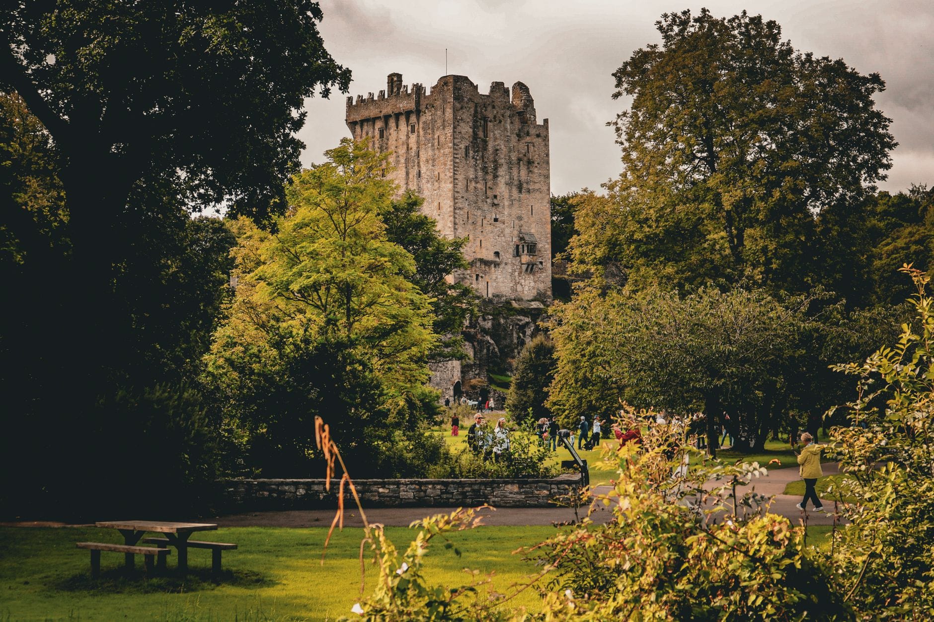 Zamek Blarney pośród bujnej zieleni w Irlandii